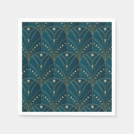Art Deco pattern with gold geometric shapes Serviette