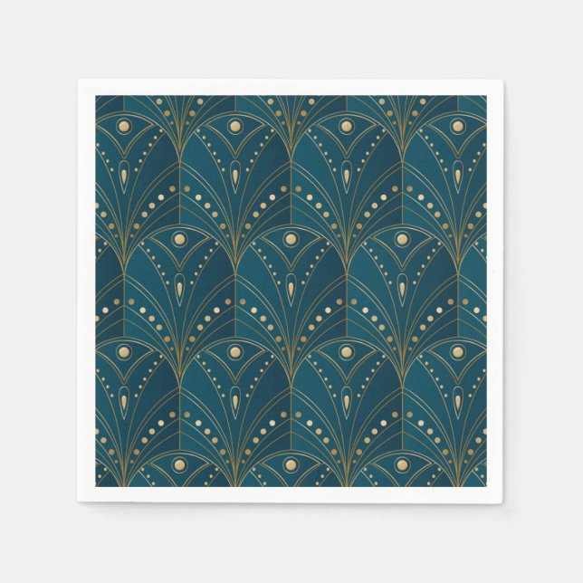 Art Deco pattern with gold geometric shapes Serviette (Vorderseite)