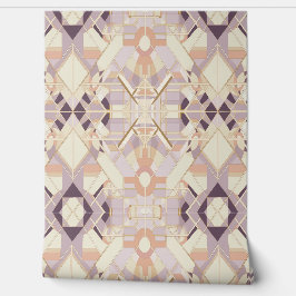 Art Deco Peach plum lilac Farbe Custom Tapete