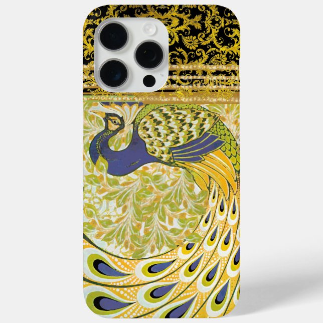 Art Deco Peacock Case-Mate iPhone Hülle (Rückseite)