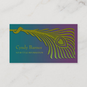 Art Deco Peacock Feather Business Card Set 1104 Visitenkarte