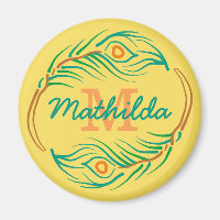 Art Deco Peacock Feather Monogram Stift