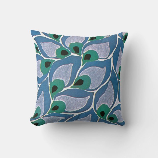 Art Deco Peacock - Pillow Kissen (Vorderseite)