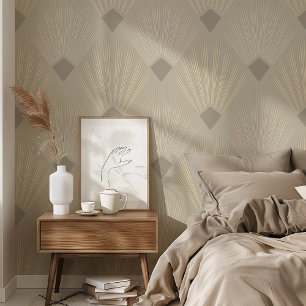 Art Deco Peel & Stick Beige & Cream Geometrie Tapete