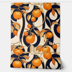 Art Deco Persimmon Fruchtmuster Tapete