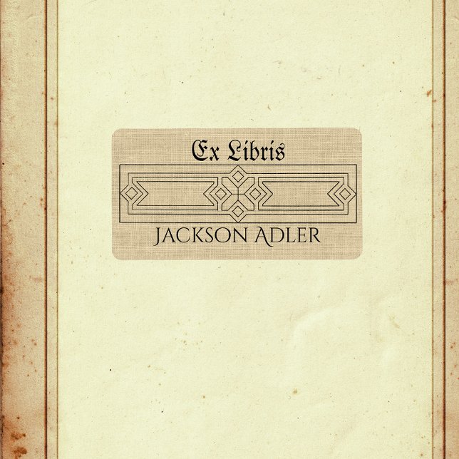 Art Deco Personalisiert Ex Libris Buch Adressaufkleber (Von Creator hochgeladen)