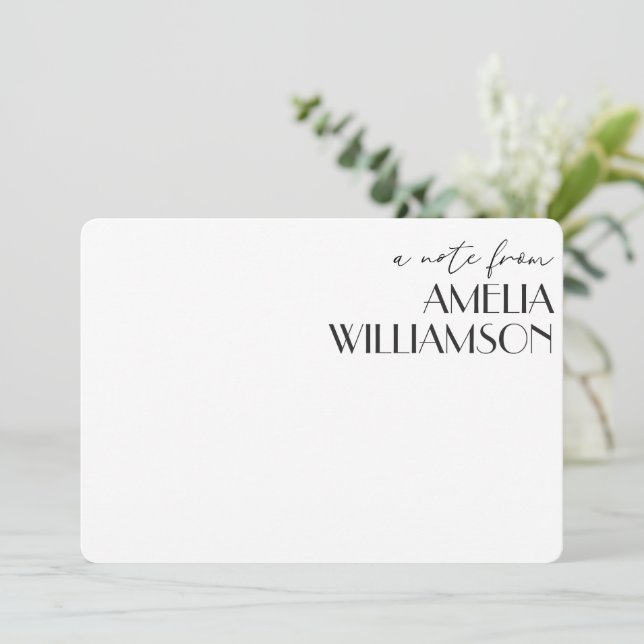 Art Deco Personalisierter Name Stationery Mitteilungskarte (Stehend Vorderseite)