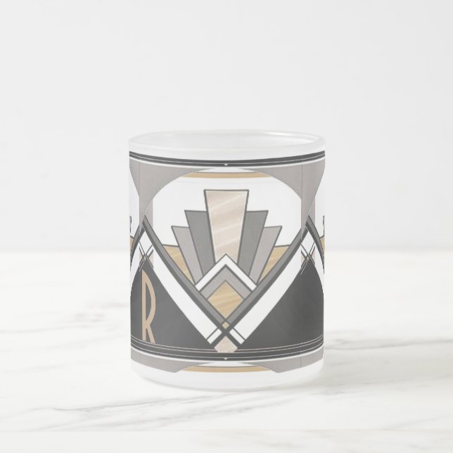 Art Deco Personalisiertes Delight Muster Mattglastasse (Mittel)