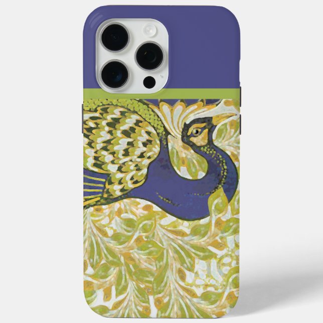 Art Deco Pfau Case-Mate iPhone Hülle (Rückseite)