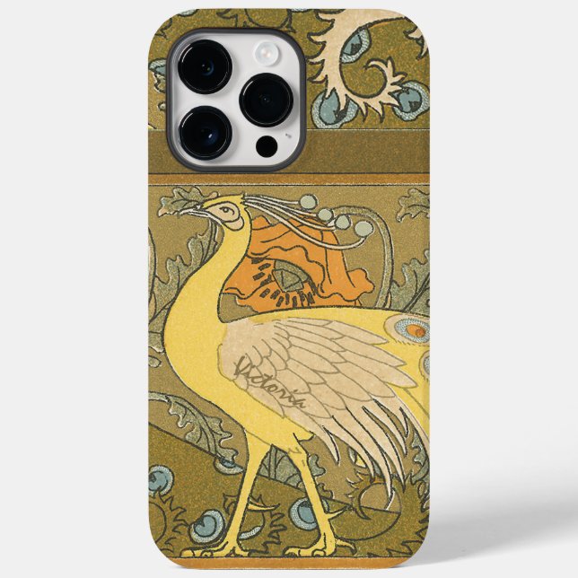 Art Deco Pfau Case-Mate iPhone Hülle (Rückseite)