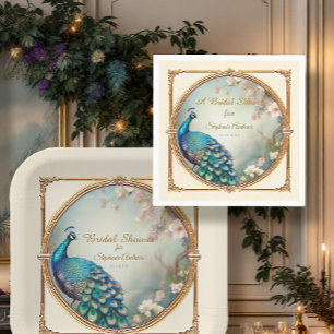 Art Deco Pfau Elegante Blumen Brausebad Serviette