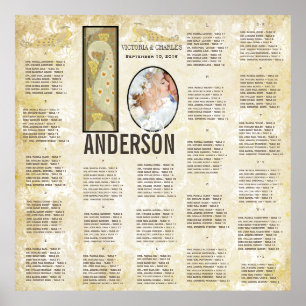 ART DECO Pfau Foto Hochzeitsskizze Poster