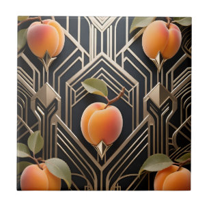 Art Deco Pfirsich-Muster Fliese