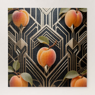Art Deco Pfirsich-Muster Puzzle