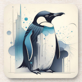 Art Deco Pinguin Hard Kunststoff Untersetzer Set