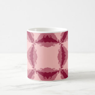 Art Deco Pink Floral Swirl Retro Abstrakt Tasse