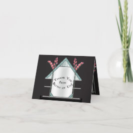 Art Deco Pink Pussy Willow - Personalisiert Dankeskarte