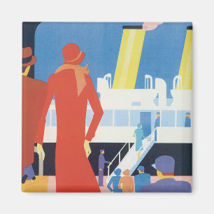 Art Deco Plakat der belgischen Fähre Magnet