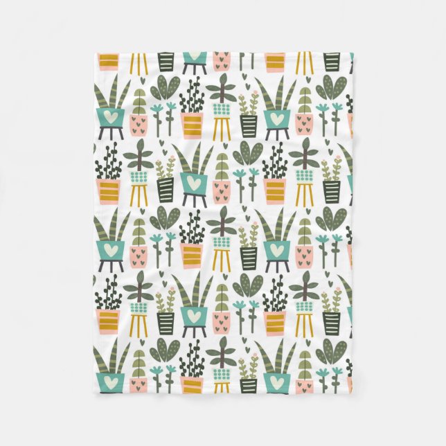 Art Deco Planter Fleecedecke (Vorderseite)