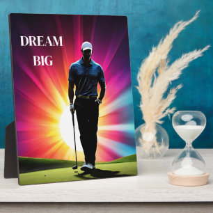 Art Deco Plaque-Golf Player Fotoplatte