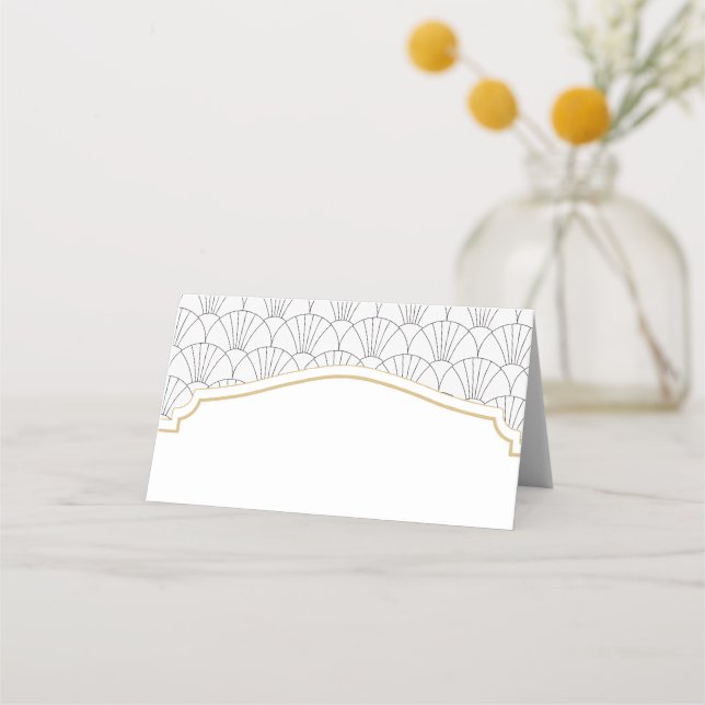 Art-Deco-Platzkarten für Hochzeiten oder Party Platzkarte (Vorderseite)