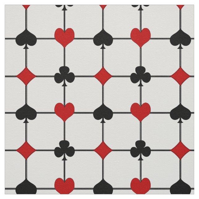 Art Deco Playing Card Anzug v2 Stoff (Muster)