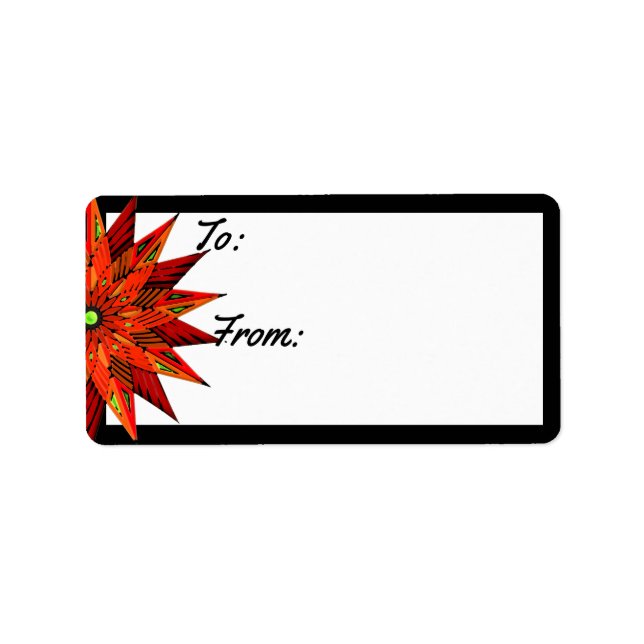 Art Deco Poinsettia bis weg Adressaufkleber (Vorne)