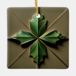 Art Deco Poinsettia Leaf Keramikornament