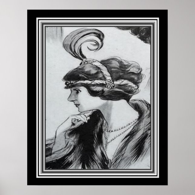 Art-Deco-Portrait eines Flapper ca.1920 - 16x20 Poster (Vorne)