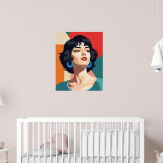"Art-Deco-Portrait mit geometrischem Hintergrund Poster