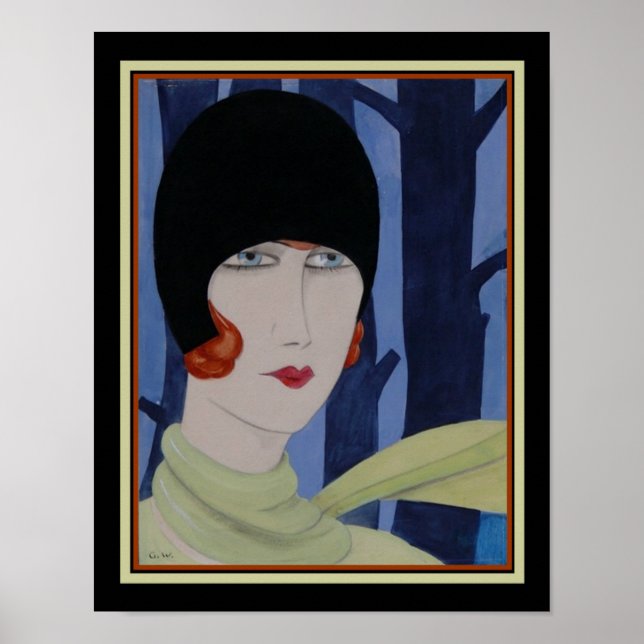 Art Deco "Portrait of Lili" von Gerda Wegener Poster (Vorne)
