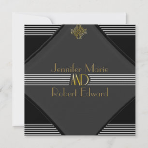 Art Deco Posh Wedding Einladung