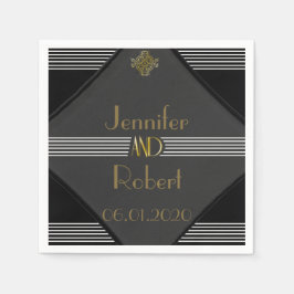 Art Deco Posh Wedding Napkin Serviette