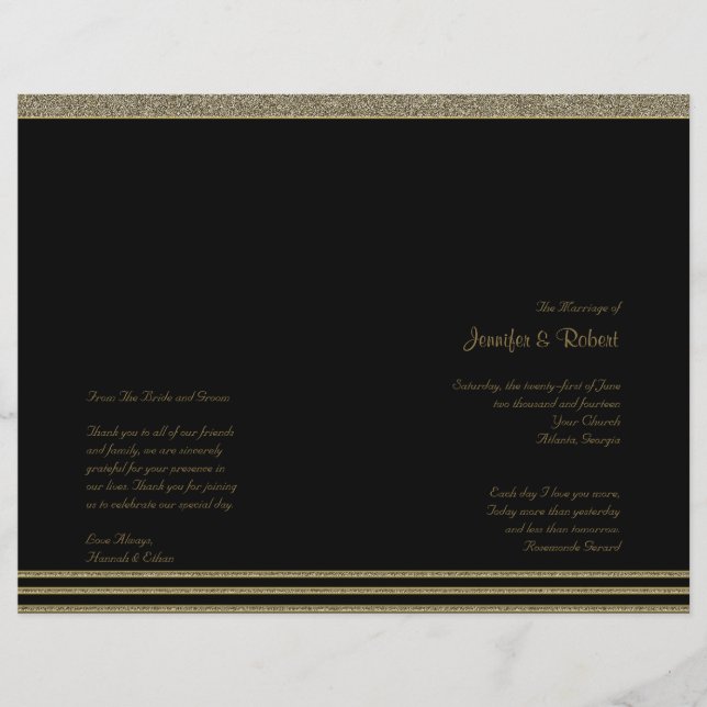 Art Deco Posh Wedding Programm (Vorderseite)
