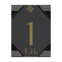 Art Deco Posh Wedding Tischnummer
