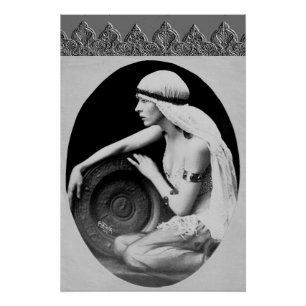 Art Deco Poster mit Vintage Tänzerin