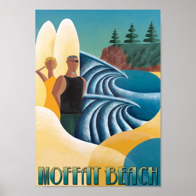 Art Deco Poster Moffat Beach (Vorne)