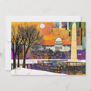 Art Deco Postkarte, Washington DC Retro Vintage Einladung