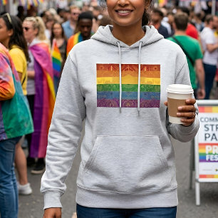 Art Deco Pride-Flagge Regenbogen I Vintage 1920e Hoodie