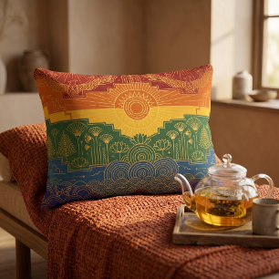 Art Deco Pride-Flagge Regenbogen II Vintage 1920 Dekokissen