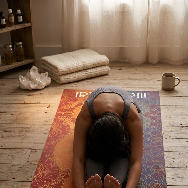 Art Deco Pride-Flagge | True North Personalisiert Yogamatte (Lifestyle Shot)