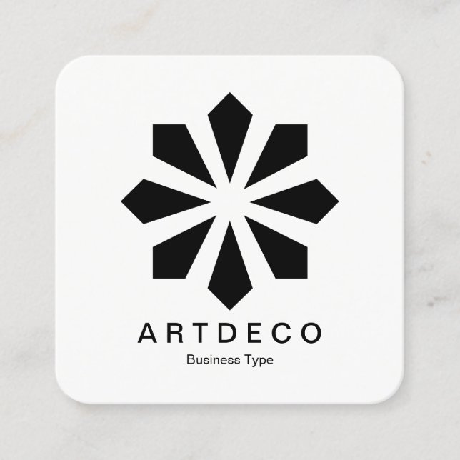 Art Deco Quadratische Visitenkarte (Vorderseite)