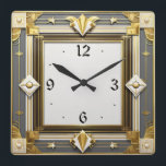 Art Deco Quadratische Wanduhr<br><div class="desc">Großartiges Uhrendesign. Du wirst es wie andere Liebe bekommen. Sie können dieses Design auch für andere Produkte verwenden,  die Sie mögen,  oder Ihren Text anpassen und hinzufügen. Folgen Sie mir für mehr. Vielen Dank. Ich wünsche Ihnen einen schönen Tag.</div>