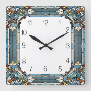 Art Deco Quadratische Wanduhr
