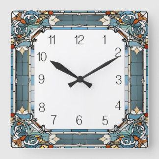 Art Deco Quadratische Wanduhr