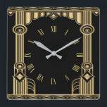 Art Deco Quadratische Wanduhr<br><div class="desc">Great Design. You will love it like others. Be free to use this design and to add your text. Follow für mich. Thank you. Have hat Tag.</div>