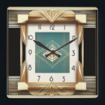Art Deco Quadratische Wanduhr<br><div class="desc">Großartiges Uhrendesign. Du wirst es wie andere Liebe bekommen. Sie können dieses Design auch für andere Produkte verwenden,  die Sie mögen,  oder Ihren Text anpassen und hinzufügen. Folgen Sie mir für mehr. Vielen Dank. Ich wünsche Ihnen einen schönen Tag.</div>