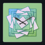 Art Deco Quadratische Wanduhr<br><div class="desc">Diese Grafik ist an den Stil des Art Deco angelehnt. Die Wurzeln des Art Deco liegen im Jugendstil,  florale Motive sind dominant. Der Stil spiegelt die 1920er und 1930er Jahre wider.</div>