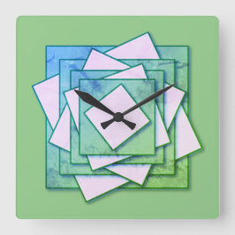 Art Deco Quadratische Wanduhr