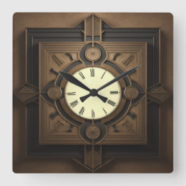 Art Deco Quadratische Wanduhr